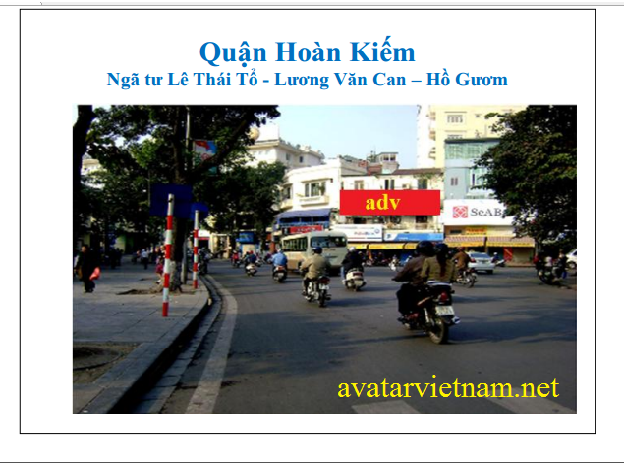 Biển quảng cáo tại  quận Hoàn Kiếm 